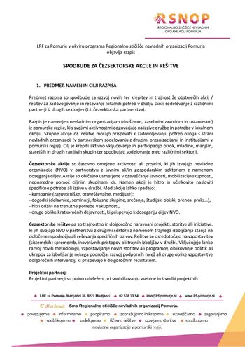Pridobite finančno spodbudo za čezsektorsko reševanje lokalnih izzivov