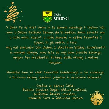Praznično voščilo Občine Križevci