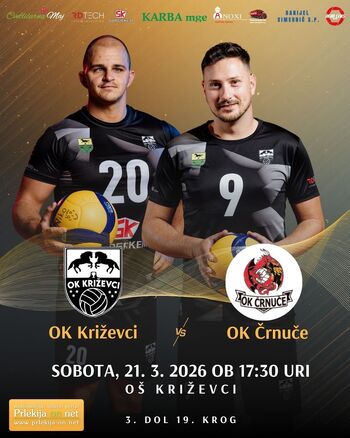 ODBOJKARSKI DERBI  V 3. DOL: OK KRIŽEVCI vs OK ČRNUČE