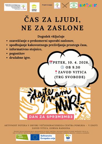 Dogodek z naslovom »Čas za ljudi, ne za zaslone«