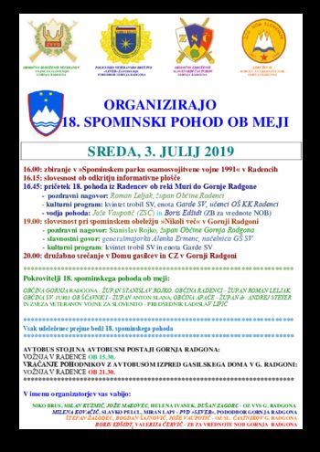18. SPOMINSKI POHOD OB MEJI