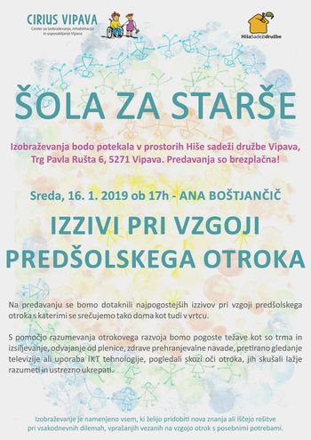 Šola za starše - IZZIVI PRI VZGOJI PREDŠOLSKEGA OTROKA