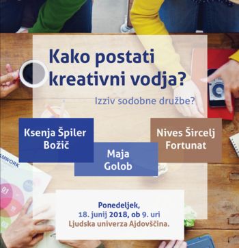 Vabilo na delavnico: Kako postati kreativni vodja - izziv sodobne družbe?