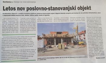 Nov poslovno stanovanjski objekt v Gorišnici