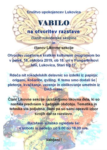 Razstava del članic rokodelske skupine in članov Likovne sekcije