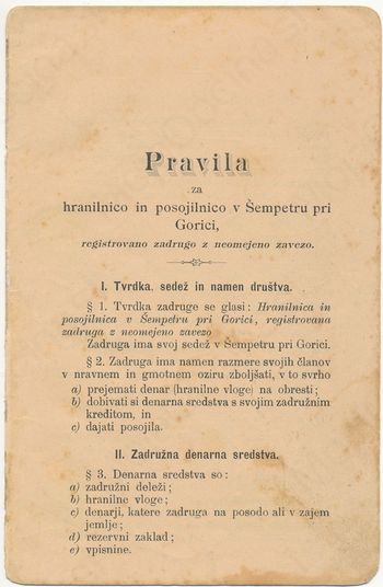 120 let mineva, kar je bila v Šempetru ustanovljena hranilnica in posojilnica