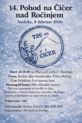14. Pohod na Čičer nad Ročinjem