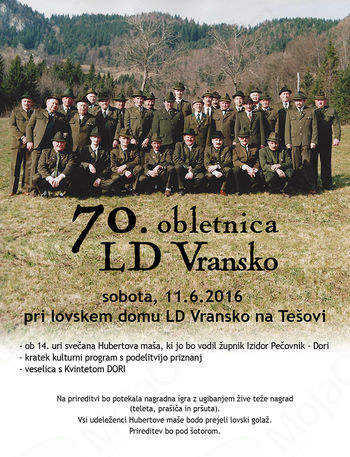 70. OBLETNICA LOVSKE DRUŽINE VRANSKO