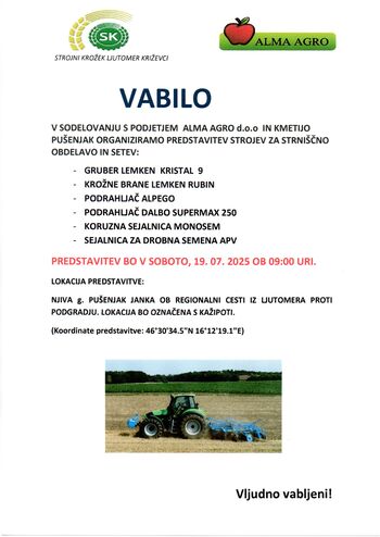 Vabilo na strokovni prikaz strniščne obdelave tal