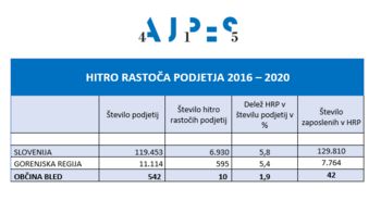 HITRO RASTOČA PODJETJA V OBČINI BLED