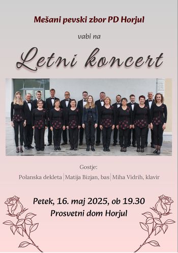 Letni koncert Mešanega pevskega zbora Prosvetnega društva Horjul  - Posodobljeno