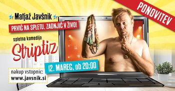Matjaž Javšnik: poslovilna predstava Striptiz (na spletu)