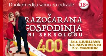 400. ponovitev komedije za odrasle RAZOČARANA GOSPODINJA PRI SEKSOLOGU (18+)