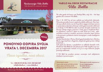 Restavracija Vila Bella znova odpira svoja vrata