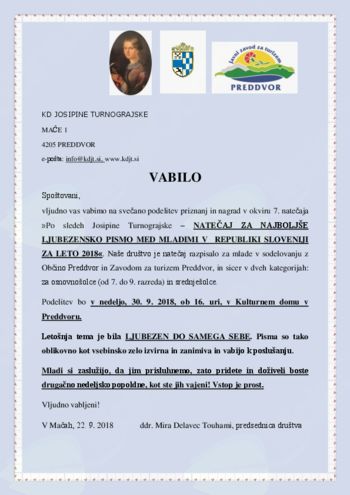 Podelitev priznanj 7.natečaja za najboljše ljubezensko pismo med mladimi 