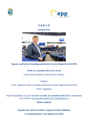Pogovor s poslancem Evropskega parlamenta Francem Bogovičem (SLS/EPP)