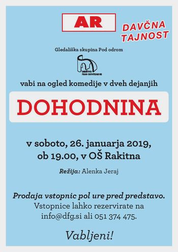 Predstava Dohodnina (KUD Fran Govekar)