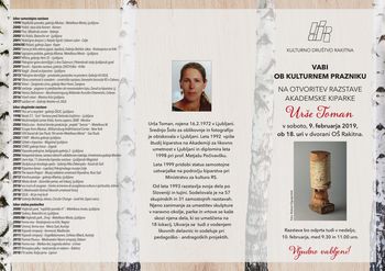 Program in razstava Urše Toman ob Kulturnem prazniku