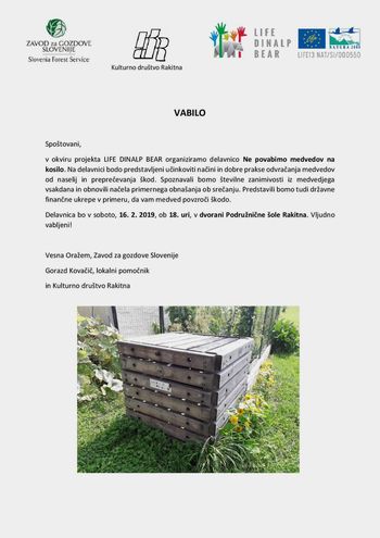 delavnica Ne povabimo medvedov na kosilo