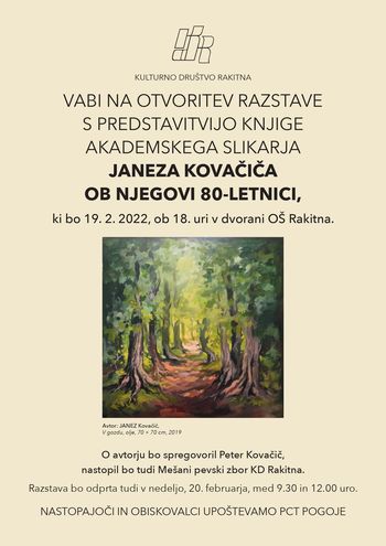 Razstava Janeza Kovačiča ob njegovi 80-letnici in predstavitev njegove knjige