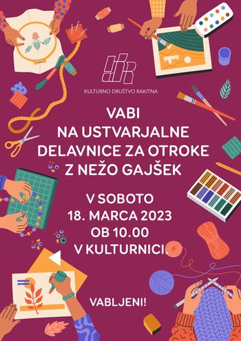 USTVARJALNE DELAVNICE ZA OTROKE