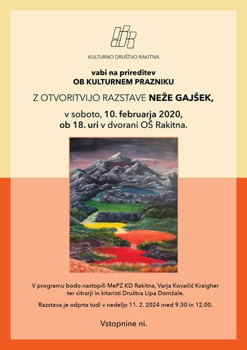 PRIREDITEV OB KULTURNEM PRAZNIKU Z OTVORITVIJO RAZSTAVE