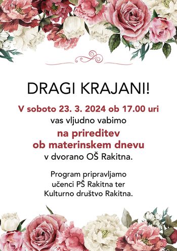 PRIREDITEV OB MATERINSKEM DNEVU