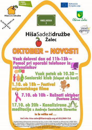 Novosti v Hiši Sadeži družbe Žalec - oktober