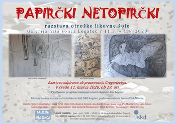 ODPOVED DOGODKA! PAPIRČKI NETOPIRČKI / razstava otroške likovne šole JSKD Logatec