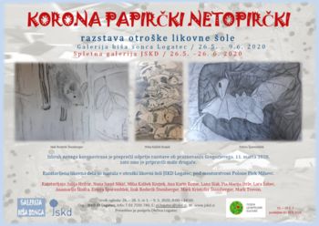 Korona Papirčki netopirčki – razstava otroške likovne šole JSKD Logatec 2020
