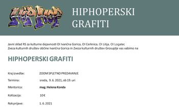 HIPHOPERSKI GRAFITI z mag..Heleno Konda, spletno predavanje