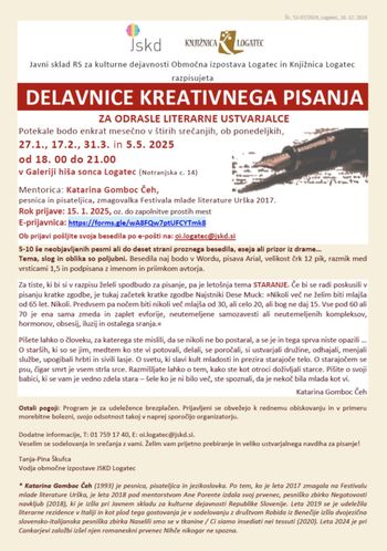 Vpis v brezplačno delavnico kreativnega pisanja