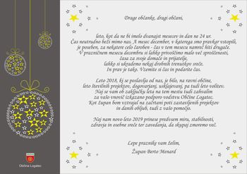 Praznično voščilo župana Občine Logatec Berta Menarda