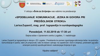 Šola za življenje - Spodbujanje komunikacije, jezika in govora pri predšolskem otroku