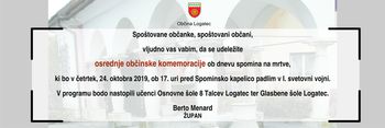 Osrednja občinska komemoracija ob dnevu spomina na mrtve 2019