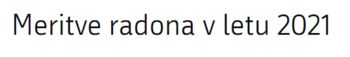 Izvajanje meritev radona v letu 2021