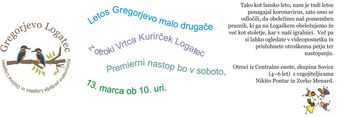 Gregorjevo ali ko se ptički ženijo - z otroki Vrtca Kurirček Logatec