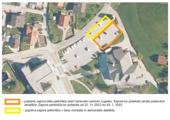 Zapora parkirišča pred Upravnim centrom