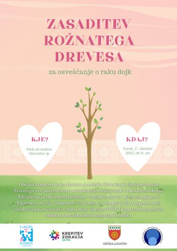 Zasadili bomo “Rožnato drevo” ob rožnatem oktobru– mednarodni mesec osveščanja o raku dojk