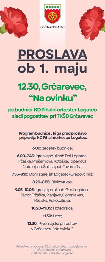 Vabilo na prireditev ob prazniku dela