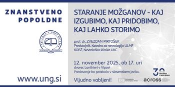 Znanstveno popoldne: Staranje možganov - kaj izgubimo, kaj pridobimo, kaj lahko storimo