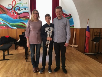 Zlata plaketa trobentaču Gregorju Kodermacu