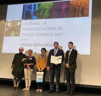 Občini Ajdovščina priznanje Andragoškega centra Slovenije Občini Ajdovščina priznanje Andragoškega centra Slovenije