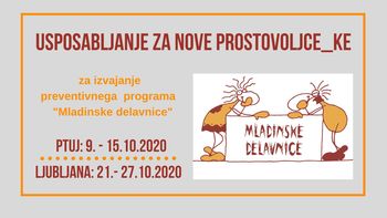 Prostovoljstvo: pridruži se programu 'Mladinske delavnice' Prostovoljstvo: pridruži se programu 'Mladinske delavnice'