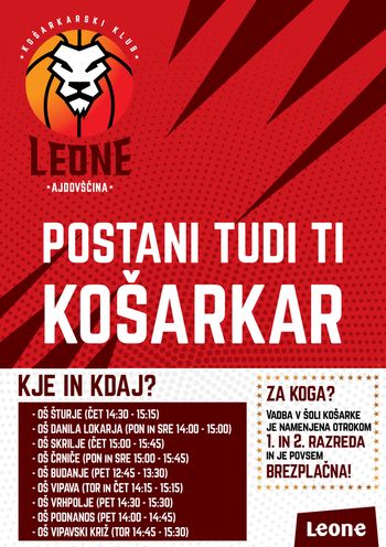 KK Ajdovščina vabi najmlajše navdušence košarke KK Ajdovščina vabi najmlajše navdušence košarke