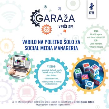 Vabilo na  poletno šolo za social media managerja