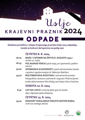 Spremenjen program krajevnega praznika Ustje 2024