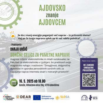 Ajdovsko znanje Ajdovcem: Sončne celice za pametne naprave