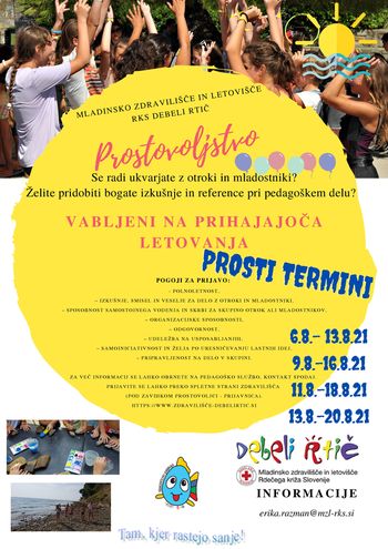 Želite biti vzgojitelji otrok na letovanju na Debelem rtiču? Želite biti vzgojitelji otrok na letovanju na Debelem rtiču?