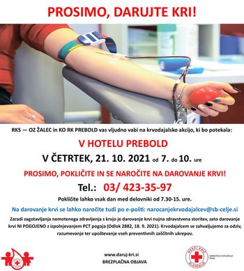 Krvodajalska akcija v Hotelu Prebold